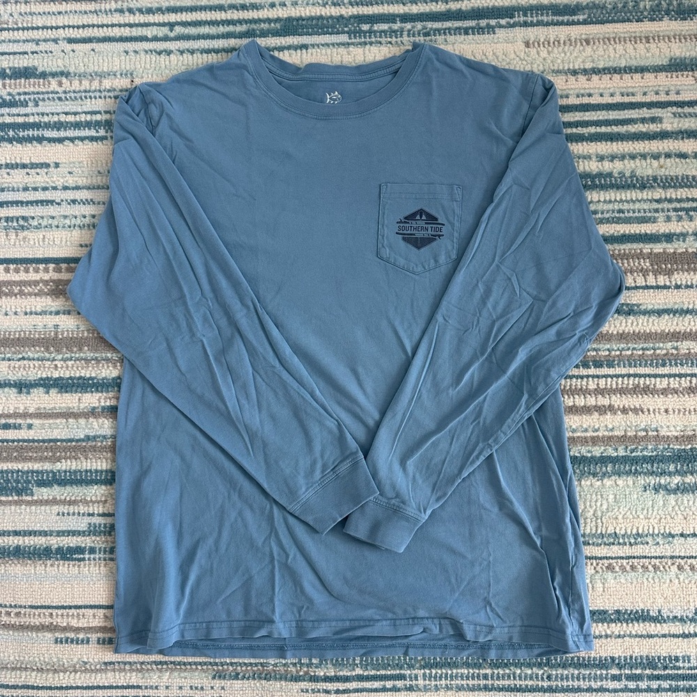 Southern Tide Classic Blue Long Sleeve Tee